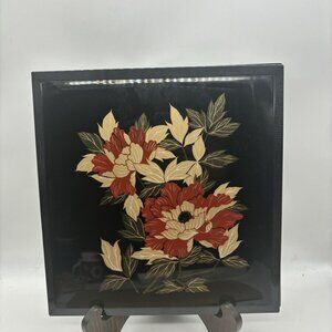 Vintage Oriental Laquer Photo Album Floral Asahi  Photo Album Japan